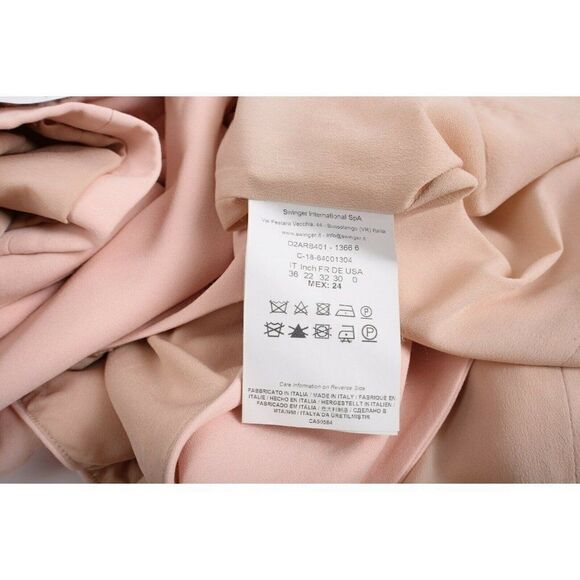 Genny Womens Pink Mini Sheath Dress Size 0 Cape Style Blush Nude V-Neck - Picture 8 of 8